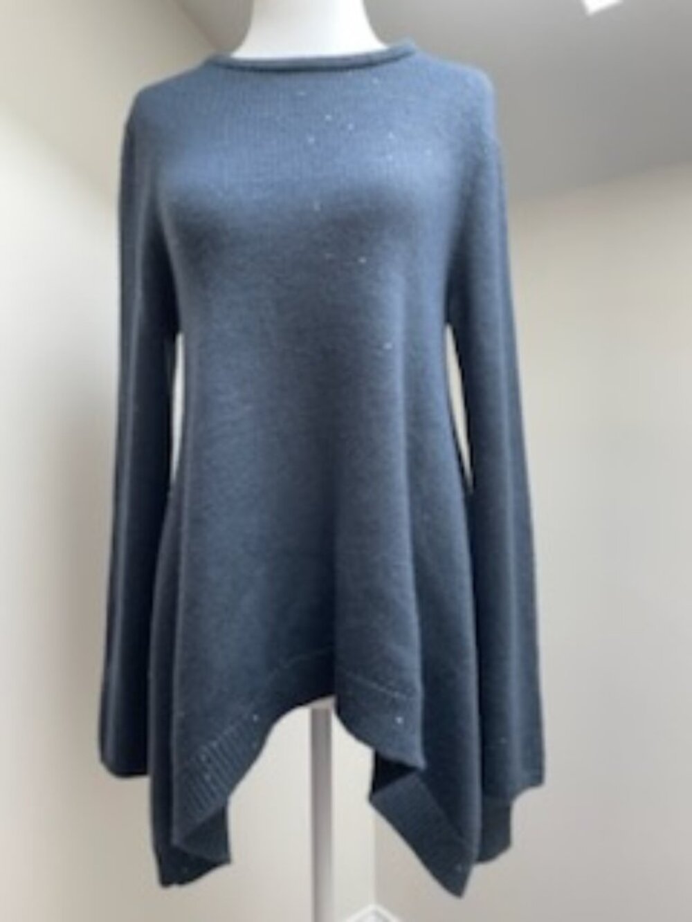 Brunello Cucinelli Blue Cashmere/Silk Blend Sweater with Sequins US Size M